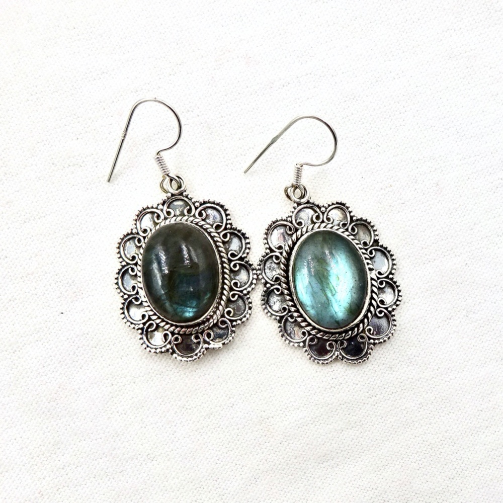 PTI Sterling Silver Labradorite Dangle Earrings